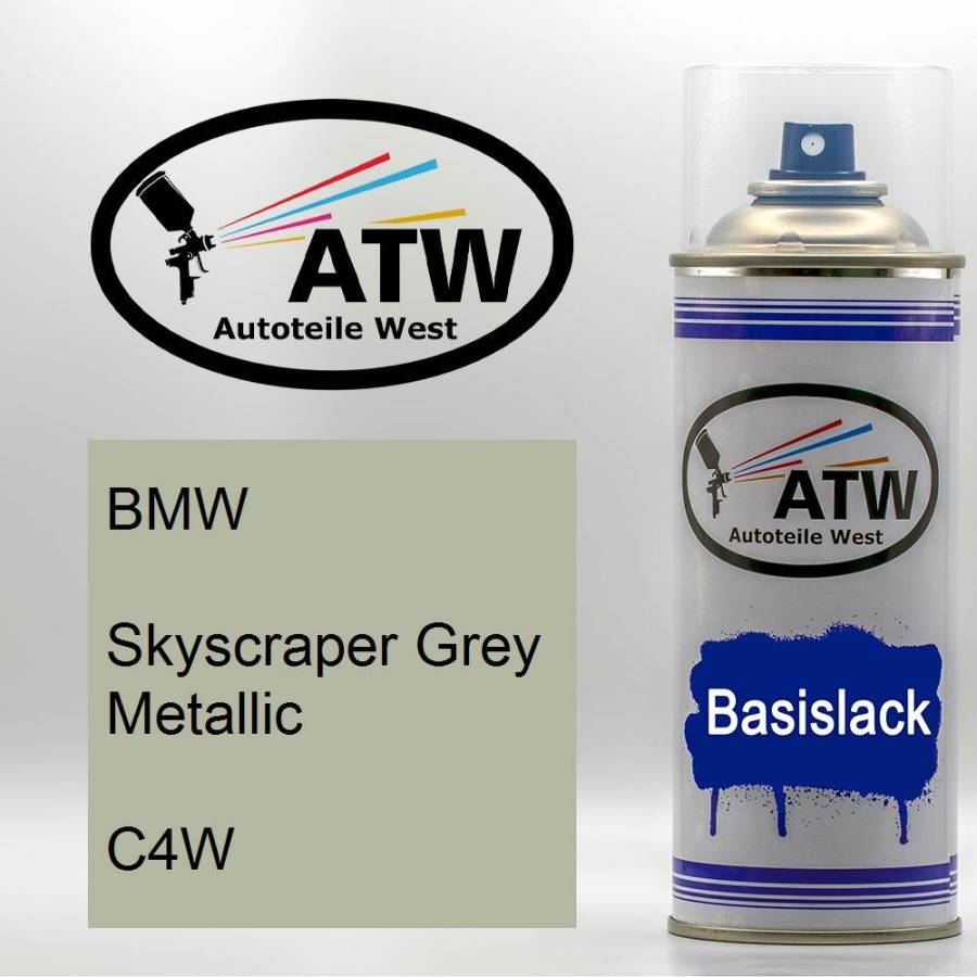 BMW, Skyscraper Grey Metallic, C4W: 400ml Sprühdose, von ATW Autoteile West.